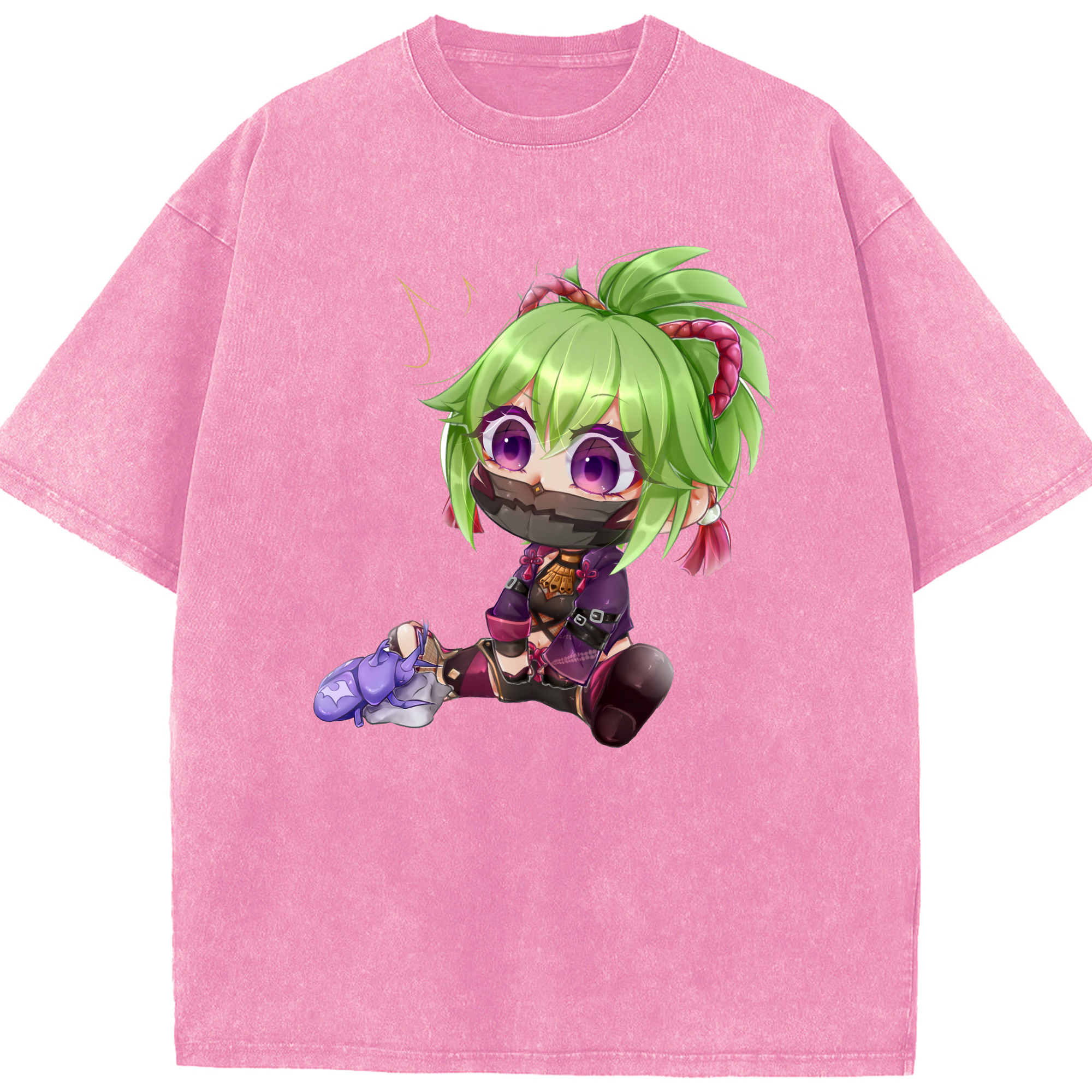 げんし神  久岐忍 くき しのぶ genshin Kuki Shinobu 綿100% ヴィンテージ風 半袖Tシャツ（フロントプリント）